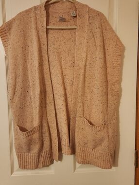 Vtg Peter Ashley Unlimited Womens Sweater Cardigan Vest Size 2X Peach Wool Blend